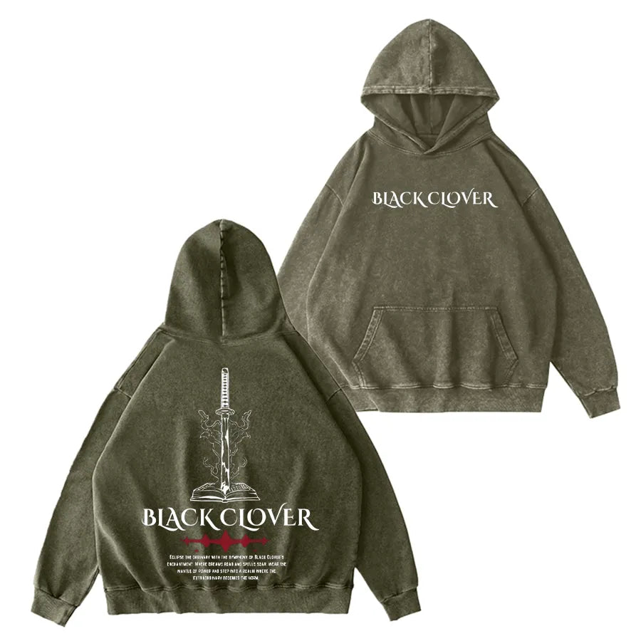 Black Clover Vintage Washed Hoodie