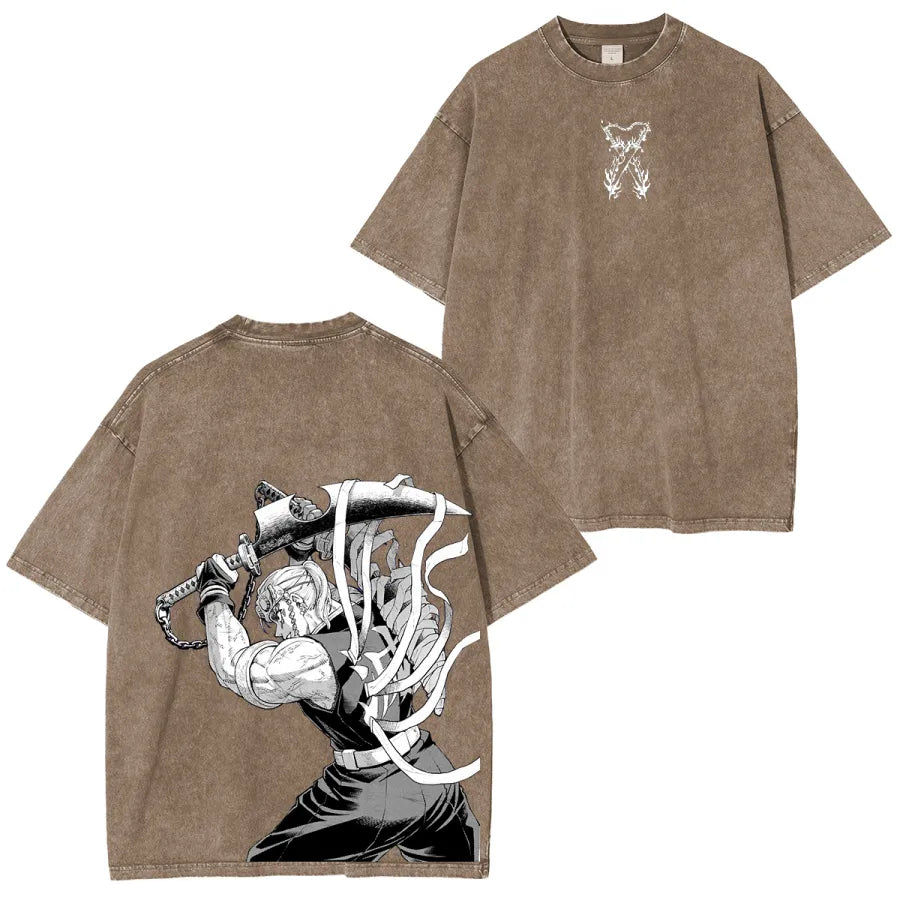 Retro TENGEN UZUI "Sound Hashira" ,Demon Slayer Anime T-Shirt