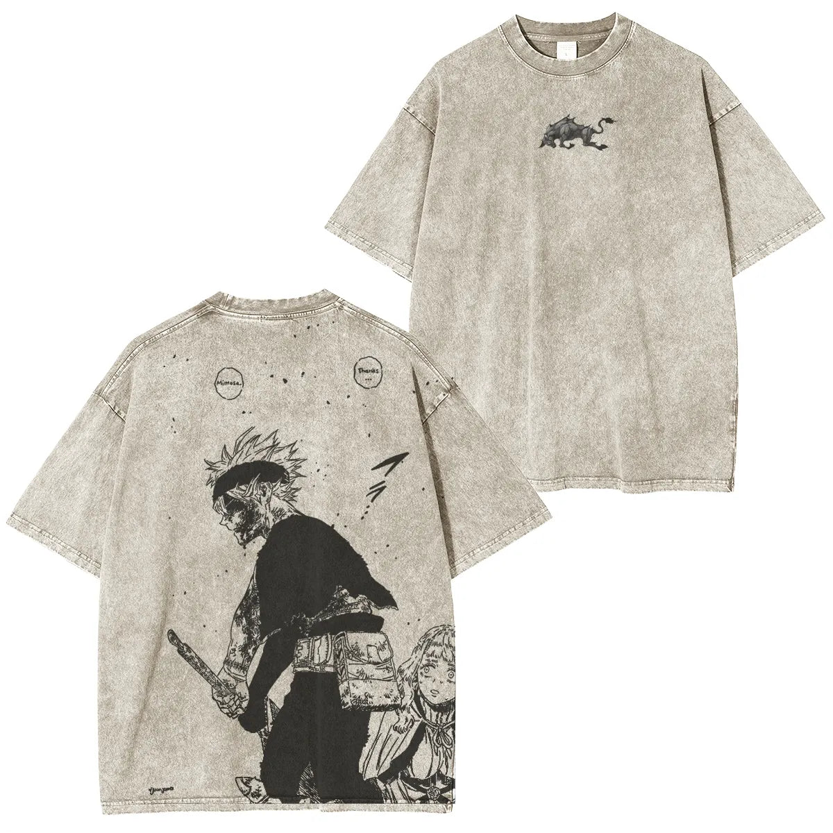 Asta x Black Bulls Black Clover Anime Washed Tee Unisex