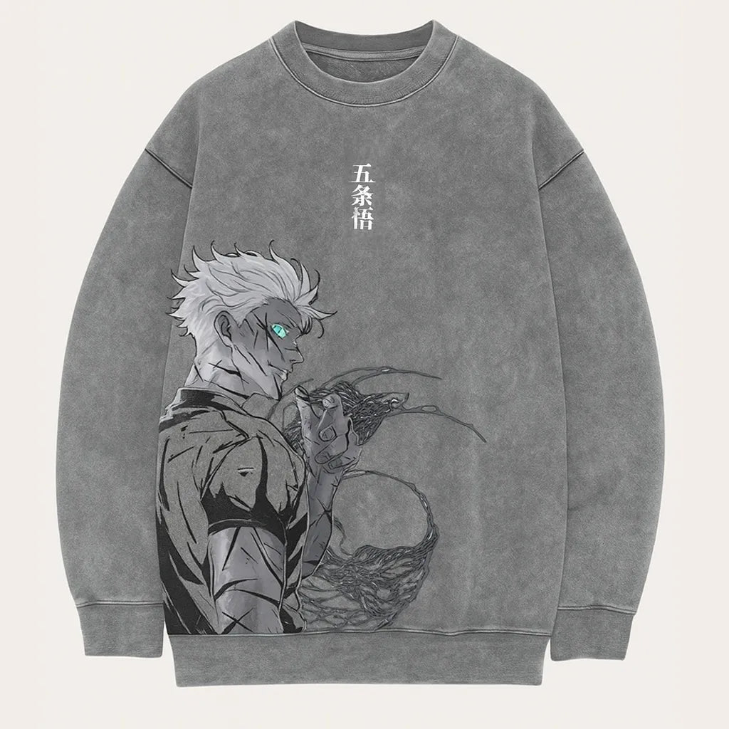 Anime Gojo Printed Pullover  Sweatshirt