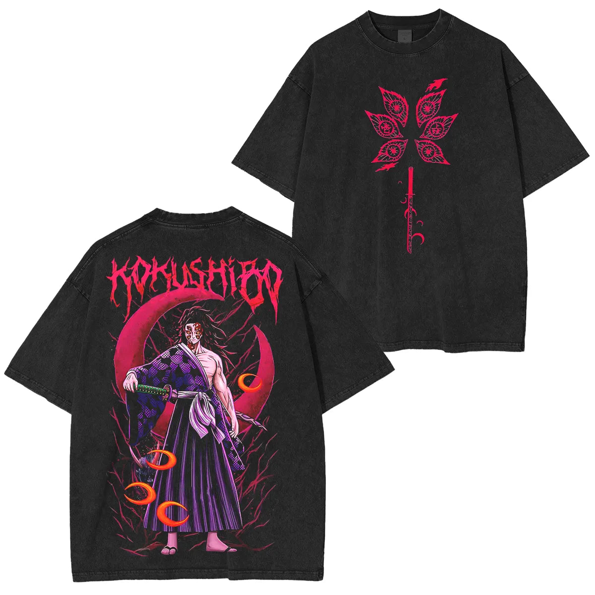 Kokushibo Demon Slayer Anime Unisex Washed T-Shirt