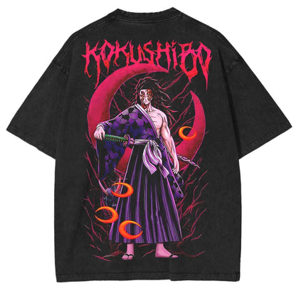 Kokushibo Demon Slayer Anime Unisex Washed T-Shirt