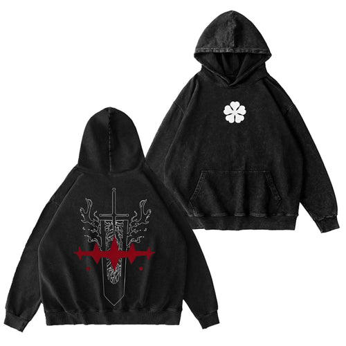 Devils Black Clover Vintage Washed Hoodie