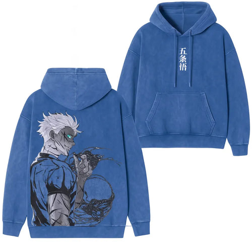 Anime Gojo Printed Pullover Crew Neck Hoodie