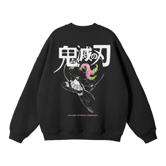 Heart’s Blossom Streetwear Sweatshirt Black