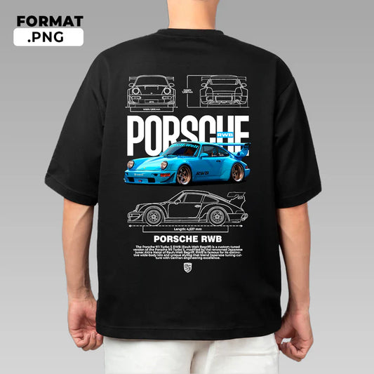 Blue Porsche Tshirt