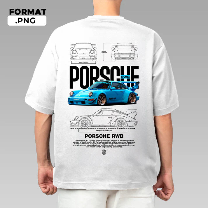 Blue Porsche Tshirt