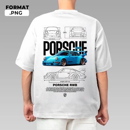 Blue Porsche Tshirt