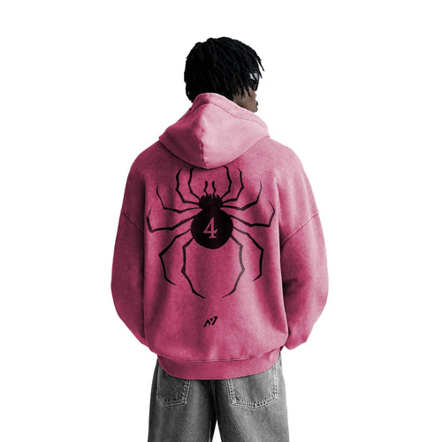 Phantom Jester Streetwear Hoodie Pink Washed