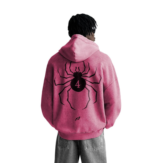 Phantom Jester Streetwear Hoodie Pink Washed